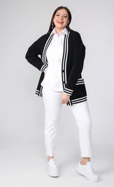Sweter BONADI 1884 cherno-belyj