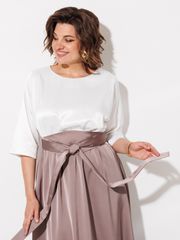 Платье Anastasia MAK арт. 1229 жемчужный+капучино