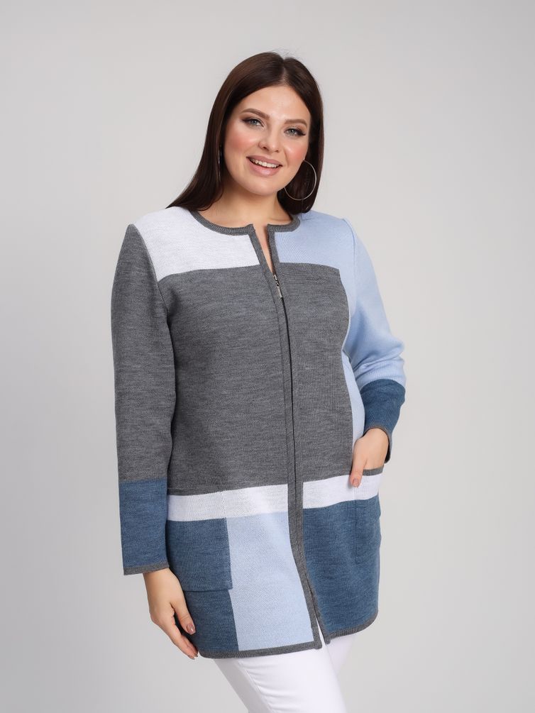 Sweter BONADI #1933 seryj-goluboj