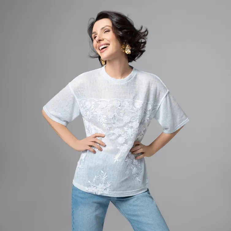 T-Shirt CHARUTTI #Budu tebe snitsya (goluboj melanzh)
