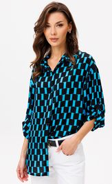 Blouse VIZAVI 735 cherno-goluboj