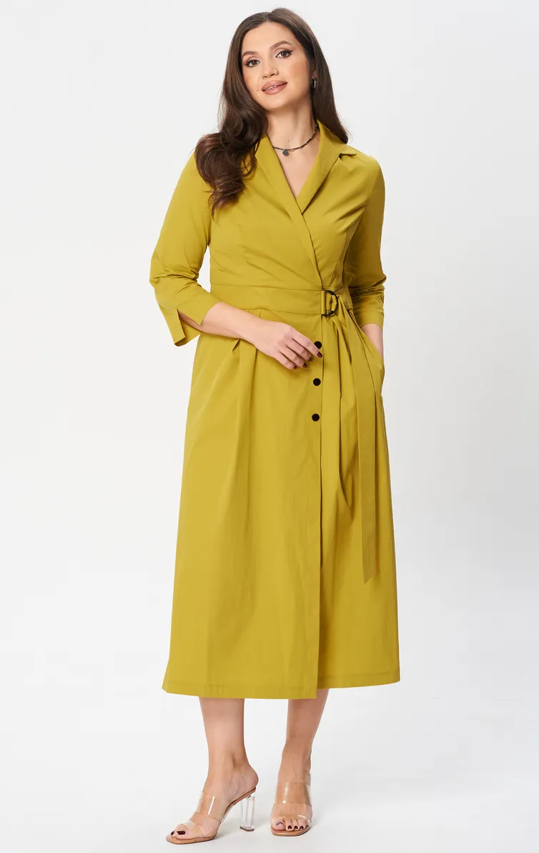 Sukienka Verita moda #N-2348 gorchica