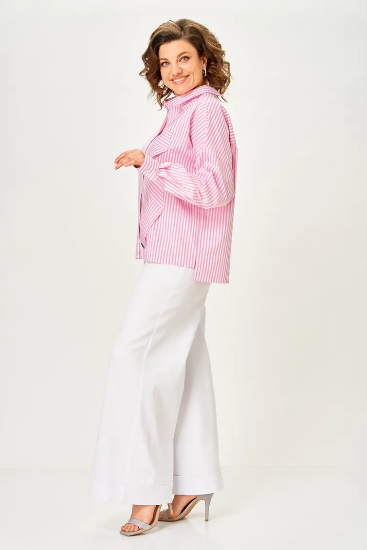 Bluzka Michel Chic #798 poloska rozovaya