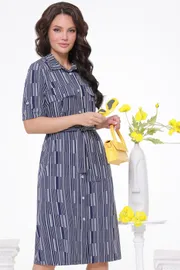 Sukienka DS Trend #P-3966-0165-01 (temno-sinego cveta s karmanami)