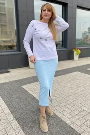 Spódnica Rumoda #2157 goluboj
