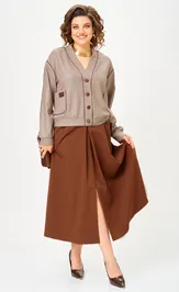 Suit Aira Style 24131 komplekt bezhevo-korichnevyj