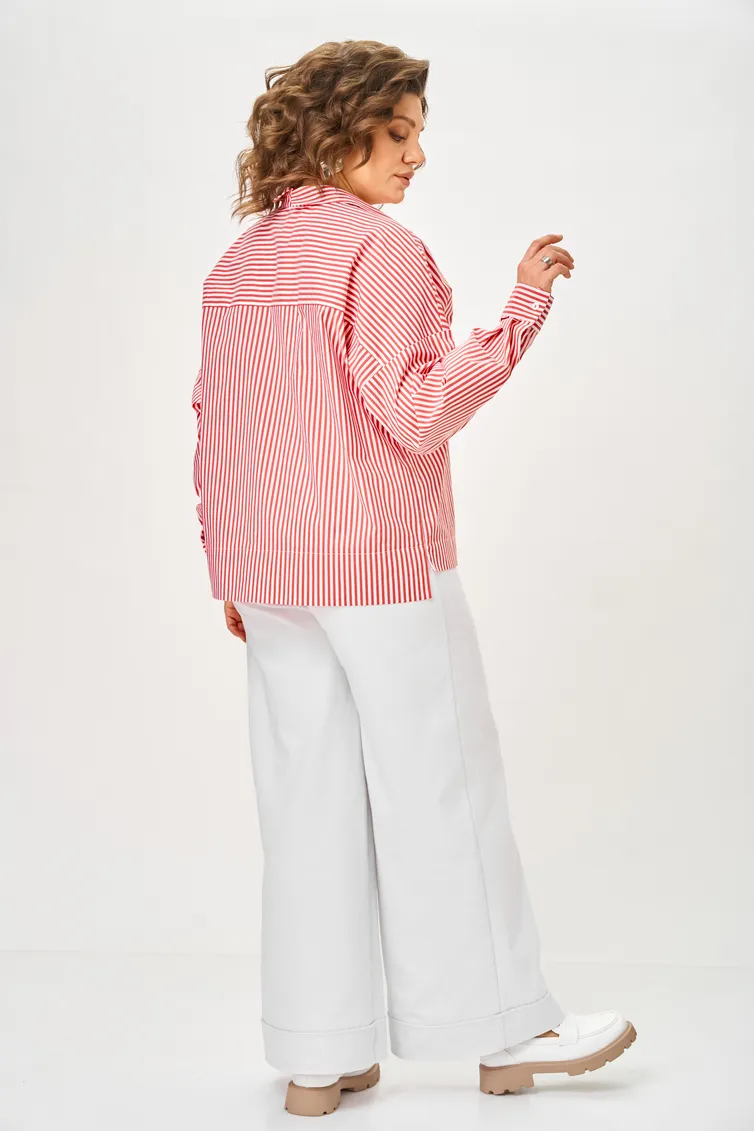 Bluzka Michel Chic #798 poloska krasnaya