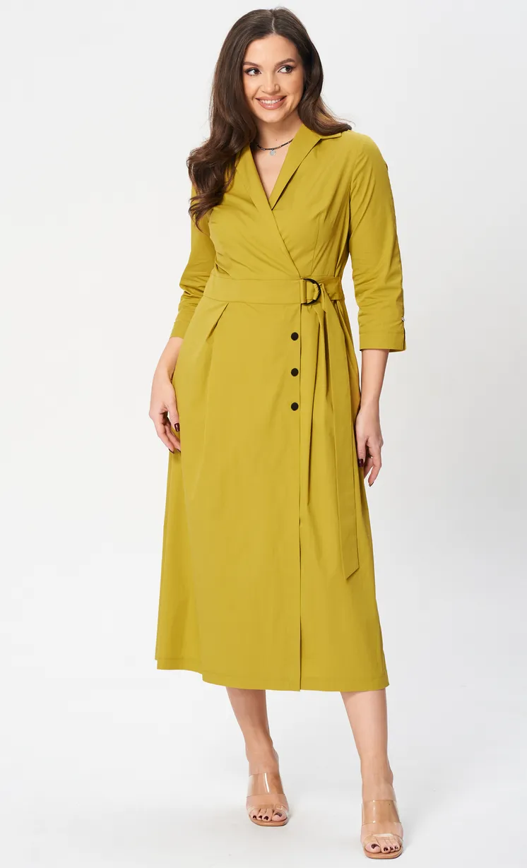 Sukienka Verita moda #N-2348 gorchica
