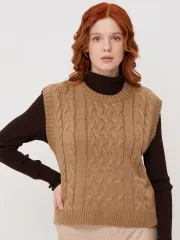 Kamizelka Newvay #BY222-14055 karamelnyj kofe