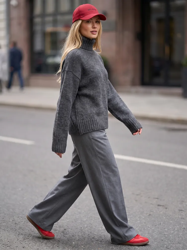 Sweter BELANGE #3504 mokryj asfalt