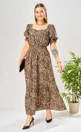 Sukienka Ava fashion M-197 leopardovyj