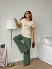 Костюм Dilana Vip арт. 2139 бежевый/зеленый