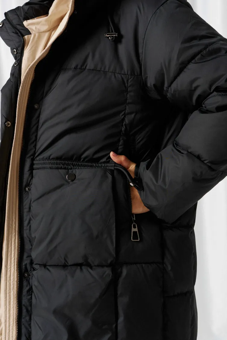 Coat Beautiful & Free #1019 chernyj