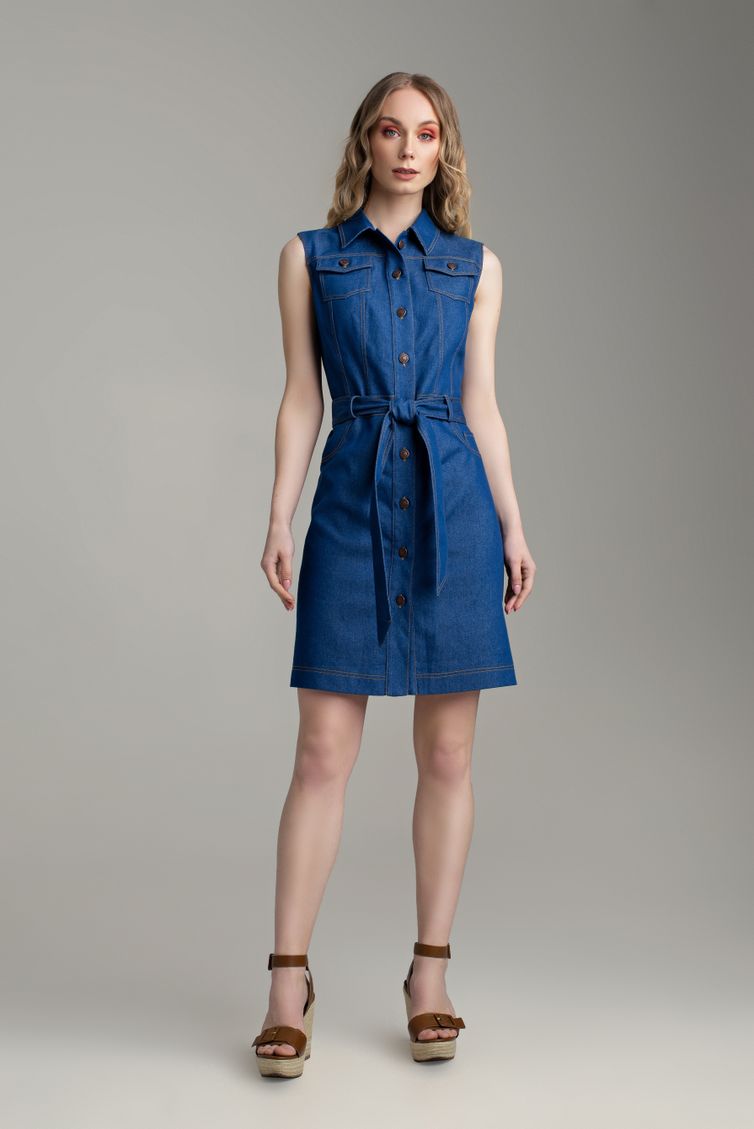 Dress MARIKA #427 t.sinij