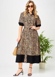 Платье Ava fashion арт. М-194 черный-бежевый