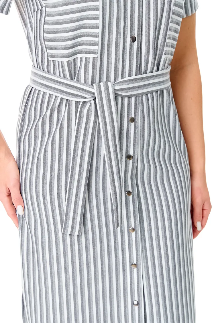 Dress Abbi #1049 temno-seraya poloska