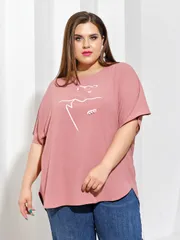 Bluzka DORA plus #0250-1 rozovaya pudra