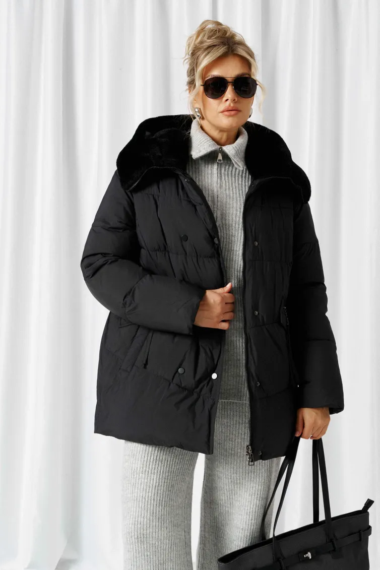 Coat Beautiful & Free #1018 chernyj