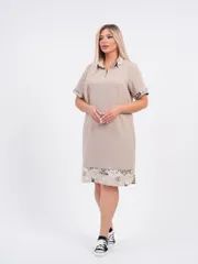 Sukienka NOVITA #1419 pesochnyj