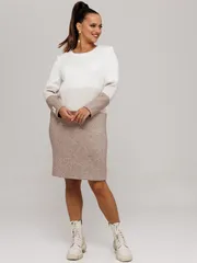 Платье Galean Style арт. 915.1 беж с коричневым