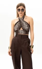 Bluzka SILVERSPICE S-7512 (leopard)