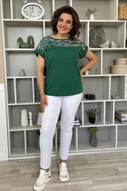 Bluzka Rumoda #2135 (korotkij rukav) temno-zelenyj