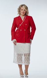 Костюм OVERYOU 244 красный с белым