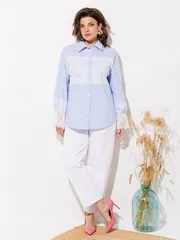 Bluzka Anastasia MAK #1352 goluboj+poloska