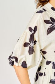 Платье Milora арт. 1451 молочный/ темные цветы