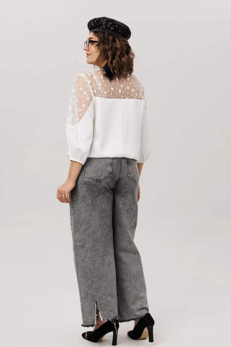 Blouse Anelli Laurel #1790 farforovoe kruzhevo