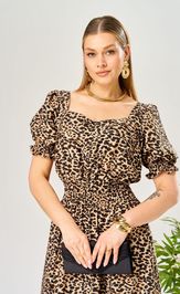 Sukienka Ava fashion M-197 leopardovyj