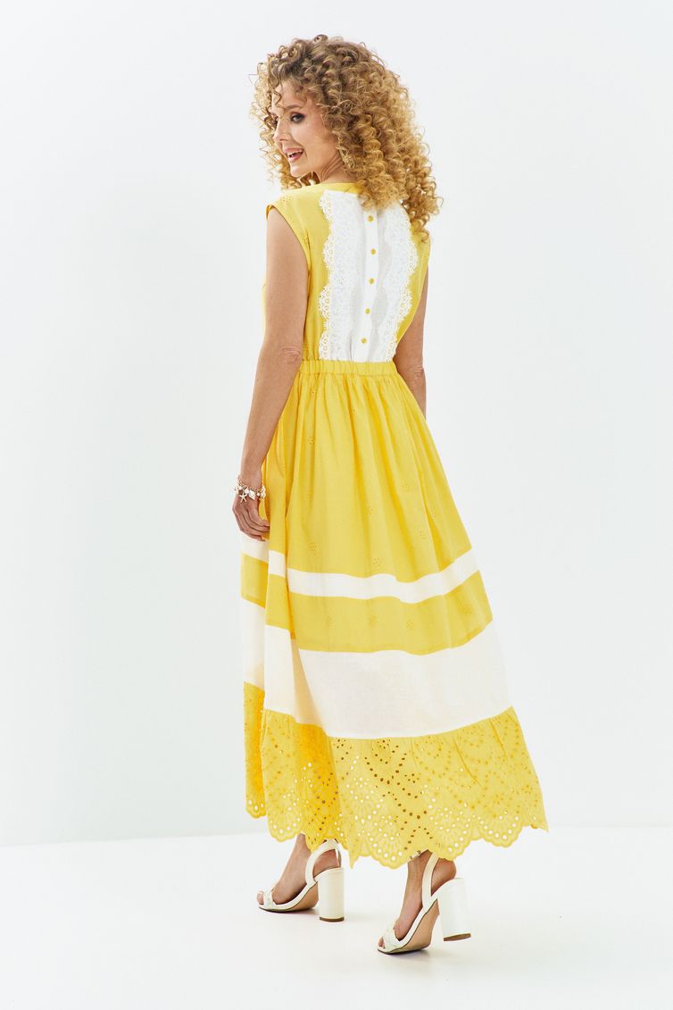 Dress Euromoda #712 zheltyj-belyj