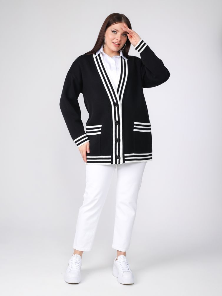 Кардиган BONADI арт. 1884 черно-белый