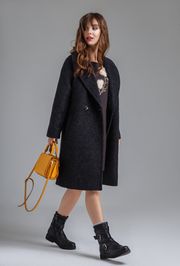 Coat PAPAYA #P1192 chernoe.