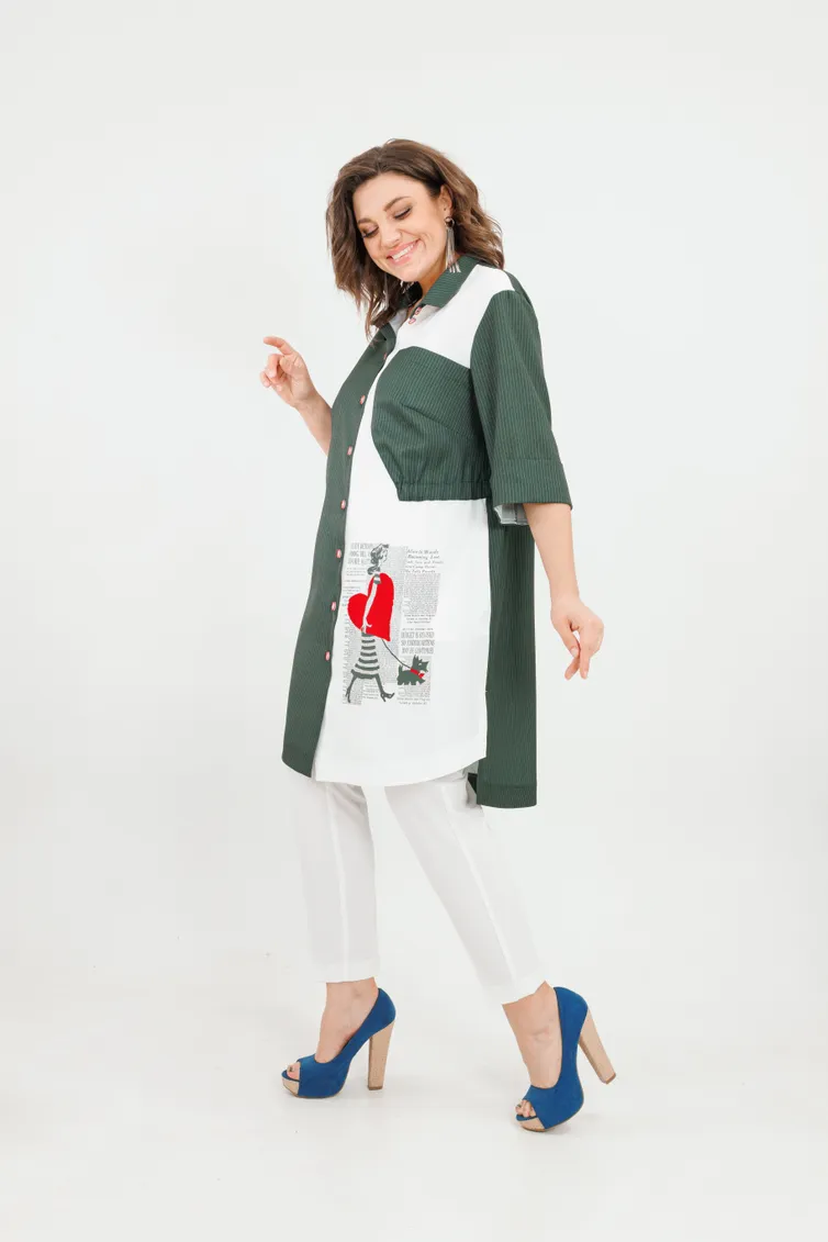 Zestaw SandyNA #13591 xaki+belyj