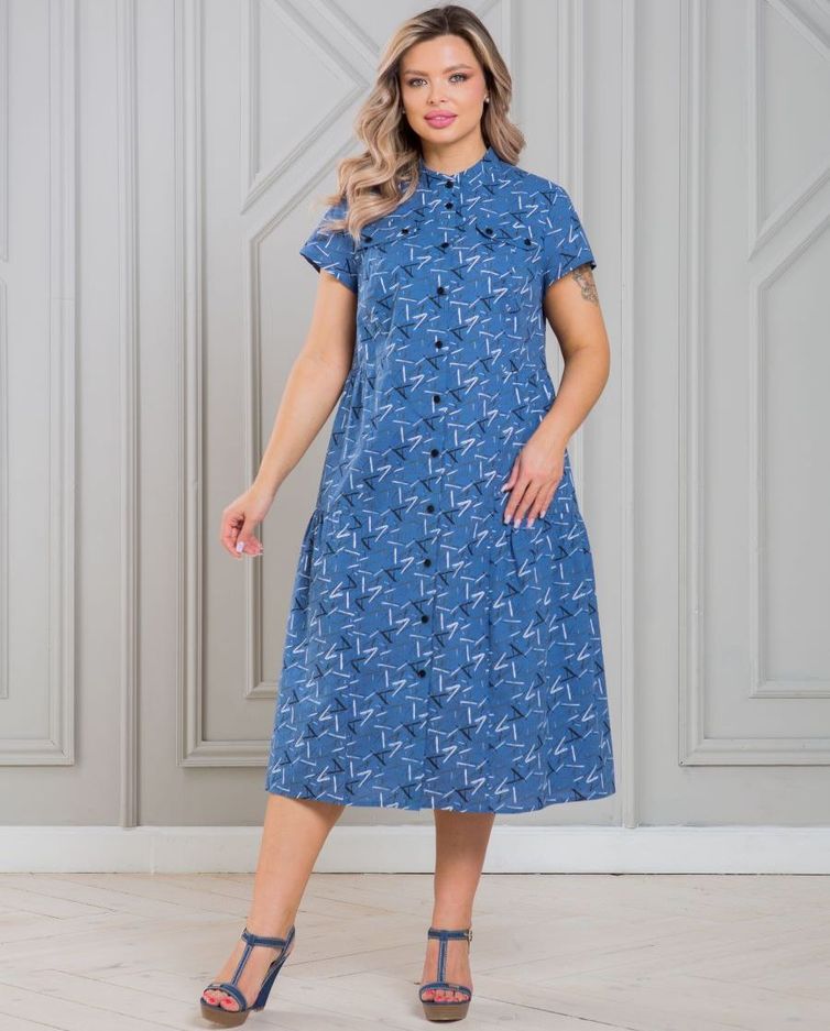 Dress NOVITA #1338-1 sinij