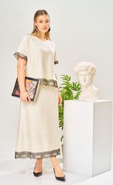 Костюм Ava fashion М-196 молочный-шампанское