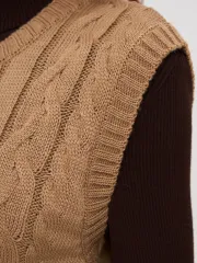 Kamizelka Newvay #BY222-14055 karamelnyj kofe
