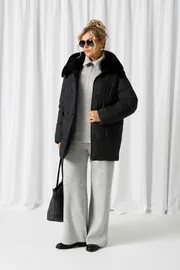 Coat Beautiful & Free #1018 chernyj