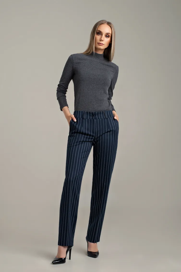 Trousers MARIKA #440/2 t. sinij v polosku