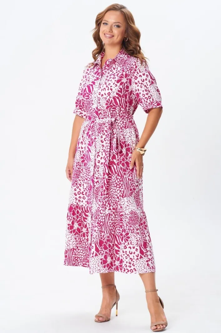 Dress GIZART #5126/2 fuksiya cvety