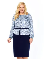 Sukienka Linia L #B-2087 temno-sin