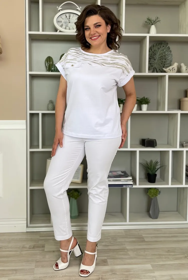 Блузки, туники Rumoda арт. 2135 (короткий рукав) белый