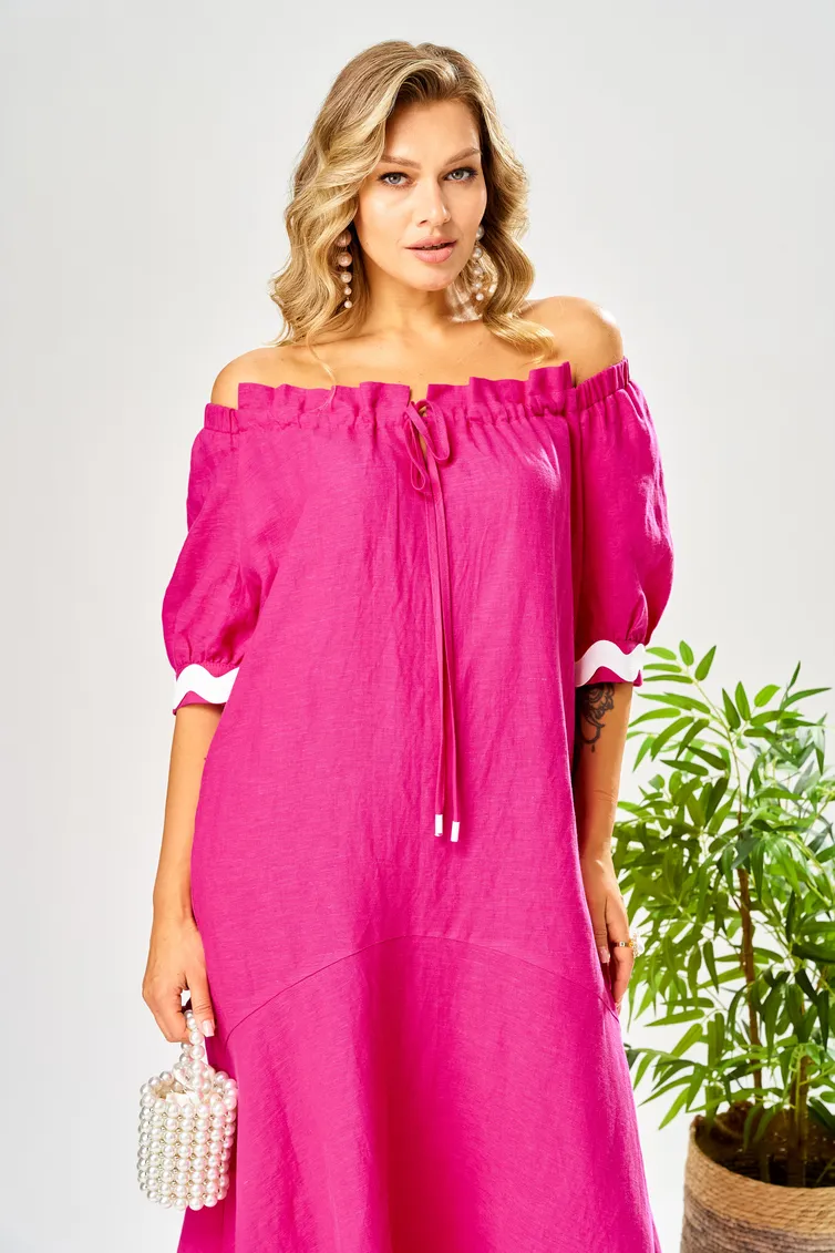 Dress Ava fashion #M-212 fuksiya