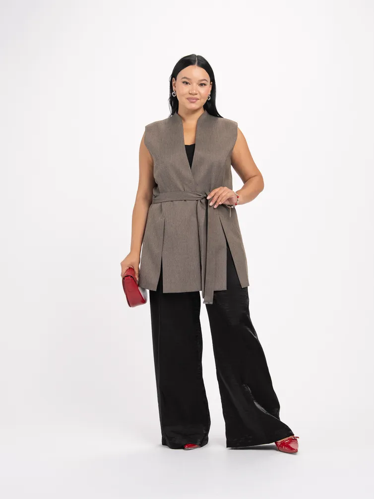 Kamizelka FASHION CENTRE #Pv-3841/Korichnevyj melanzh
