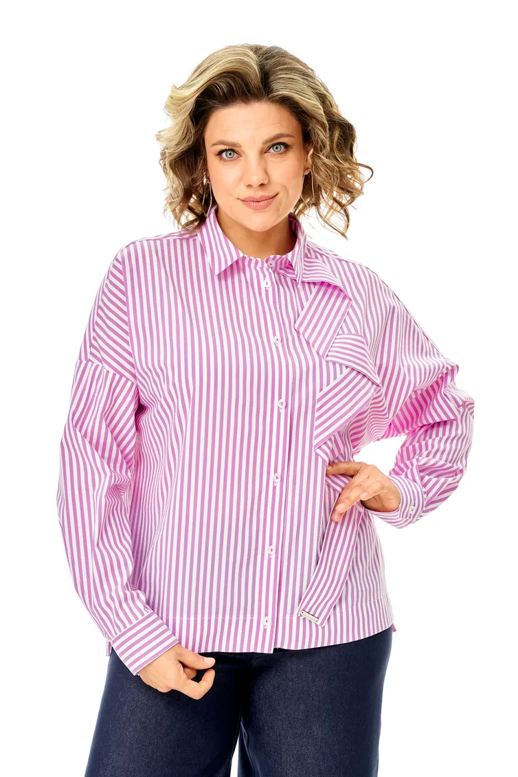 Blouse Michel Chic #798 poloska lilovaya