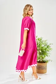 Dress Ava fashion #M-212 fuksiya