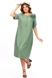 Платье Ольга Стиль арт. С1014 серо-зеленый