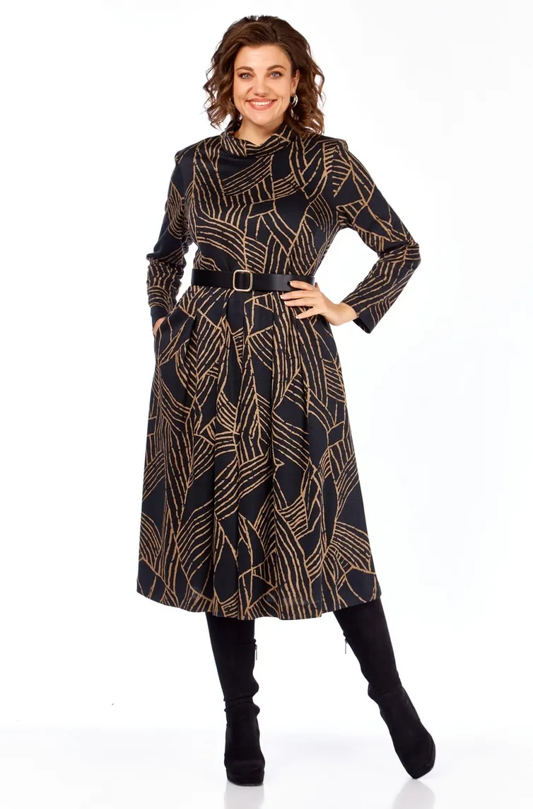 Dress Milora #1164/1 chernyj s listyami