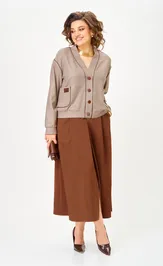 Suit Aira Style 24131 komplekt bezhevo-korichnevyj